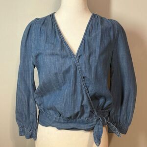 Madewell Blue Wrap Blouse